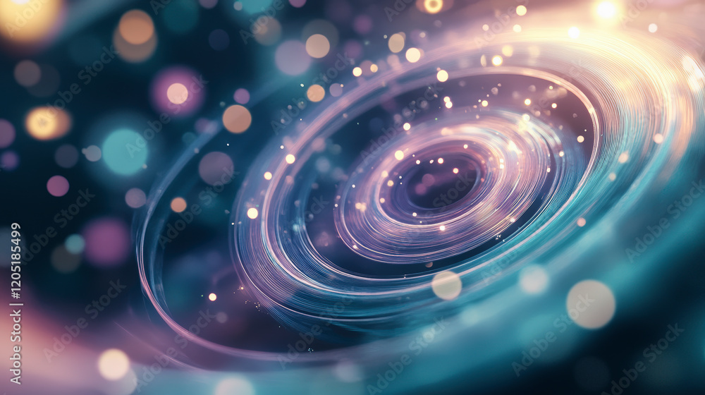 Aufkleber mesmerizing abstract vortex design with glowing lights and bokeh effects, perfect for backgrounds, d