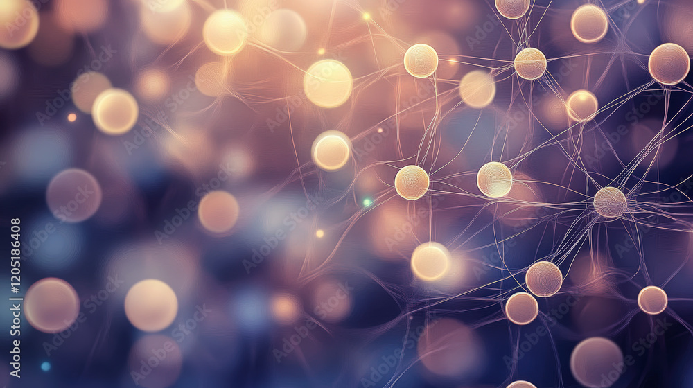 Poster network visualization with glowing nodes and connections. explore intricate data patterns, digital c