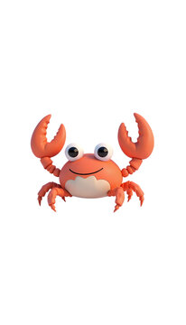 Adorable 3D Cartoon Crab Illustration