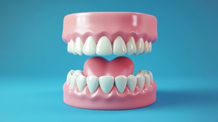 Obraz premium 3D Cute healthy tooth,tooth character with toothbrush ,Dental care illustration set,childrens dentistry concept,pain and lean on other teeth cause of tooth decay,dental care for kids.