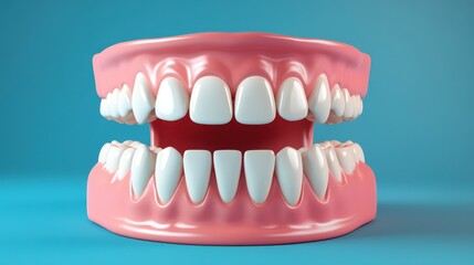 Obraz premium 3D Cute healthy tooth,tooth character with toothbrush ,Dental care illustration set,childrens dentistry concept,pain and lean on other teeth cause of tooth decay,dental care for kids.