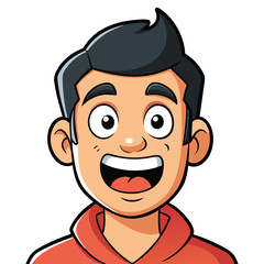 Obraz premium A funny crazy man facial expression vector illustration