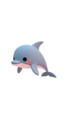 Adorable 3D Cartoon Dolphin Illustration