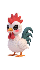 Adorable 3D Cartoon Rooster Model for Design Projects