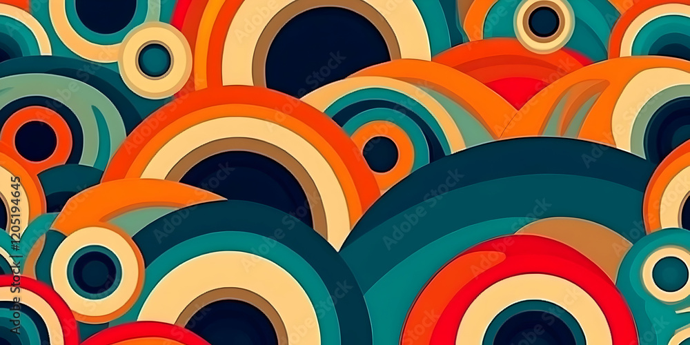 Aufkleber abstract background with colorful overlapping circles and dynamic composition