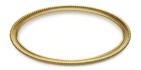 Round gold frame with a subtle shine on the surface, circular shape