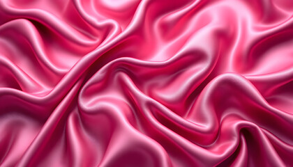 Obraz premium Pink Satin Fabric Texture: Luxurious Drapes and Soft Waves