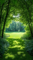 Obraz premium Biodiversity conservation action in lush forest nature wide-angle view sunlit environment