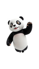 Adorable Panda Cub Cartoon 3D Render