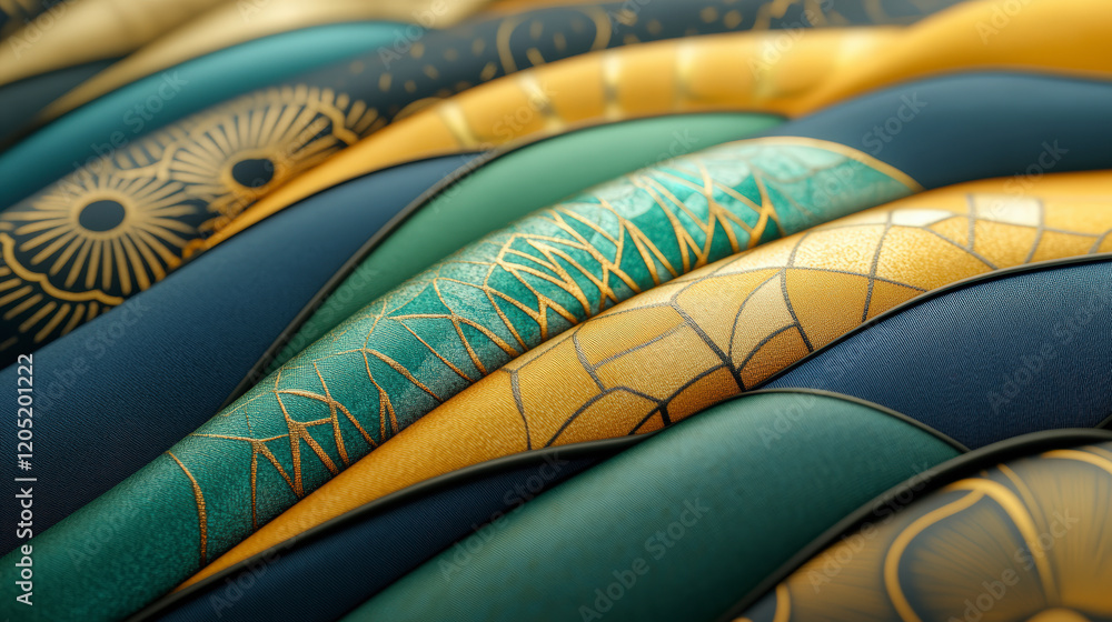 Poster luxurious abstract patterns showcase intricate artistry and vibrant colors, perfect for enhancing de