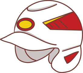 handdraw sport equipment baseball helmet illustration