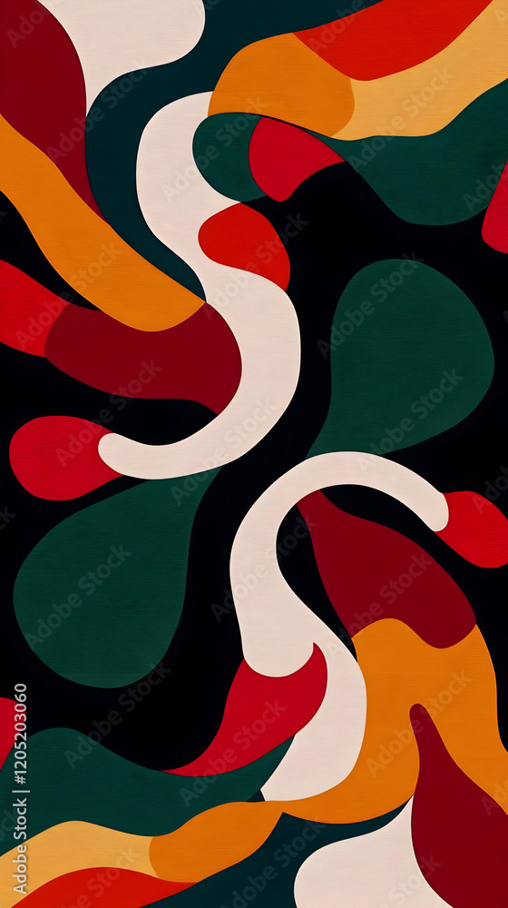 Poster Abstract Background Displays Colorful Intertwined Shapes Dynamically and Rhythmically