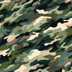 Fototapeta premium Large Camouflage Pattern Flat Design with Military and Tactical Influence