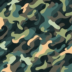 Fototapeta premium Large Camouflage Pattern Flat Design with Military and Tactical Influence