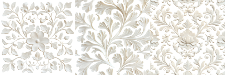 Elegant and intricate floral damask pattern with delicate ornamental design elements perfect for luxury wallpaper fabric or other high end decorative applications
