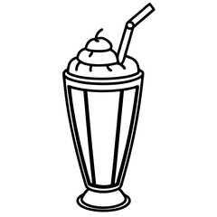 Classic Milkshake Line Art Poster