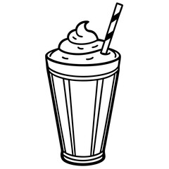 Classic Milkshake Line Art Poster