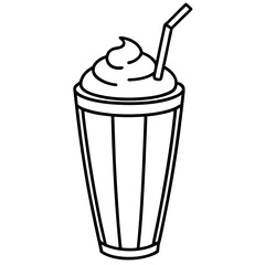 Classic Milkshake Line Art Poster