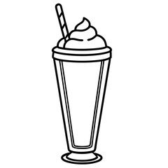 Classic Milkshake Line Art Poster