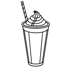 Classic Milkshake Line Art Poster