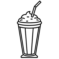 Classic Milkshake Line Art Poster