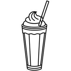 Classic Milkshake Line Art Poster