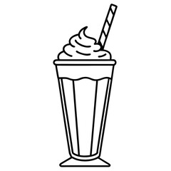 Classic Milkshake Line Art Poster