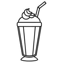 Classic Milkshake Line Art Poster
