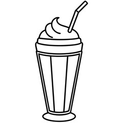 Classic Milkshake Line Art Poster