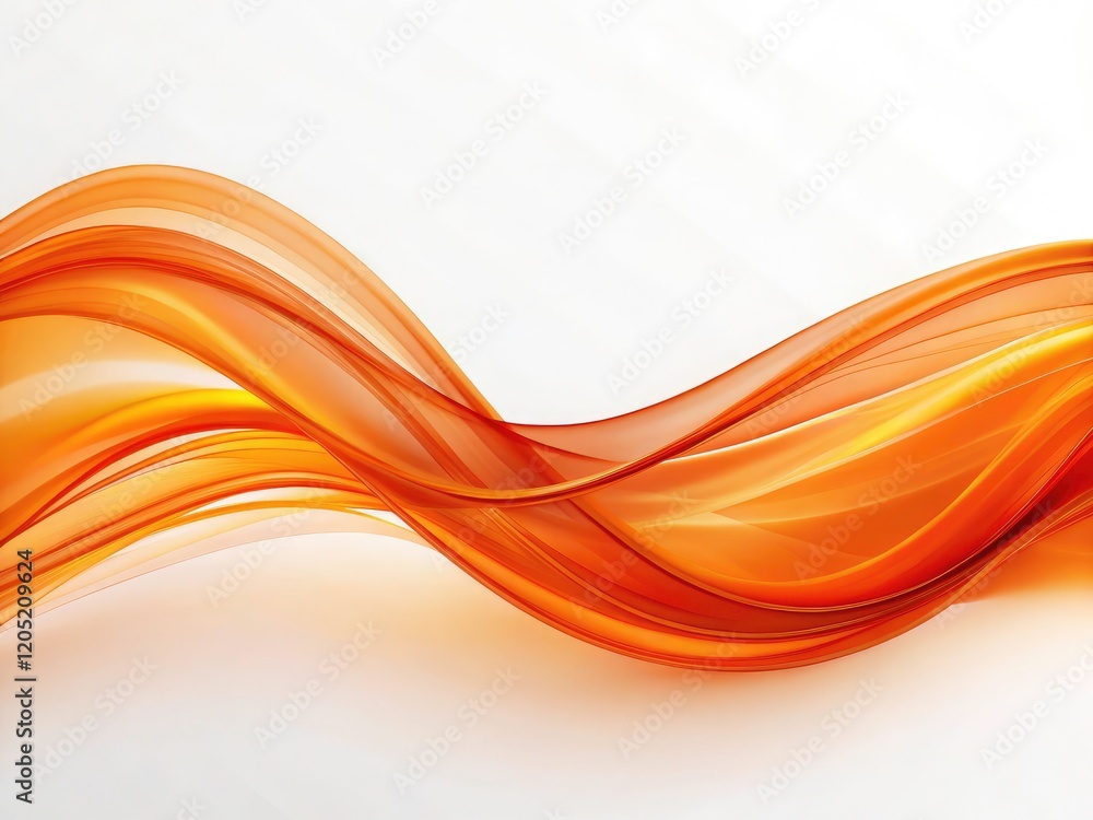 Poster orange wave patterns pulse; a digital data flow visualized in abstract art, perfect for technology.