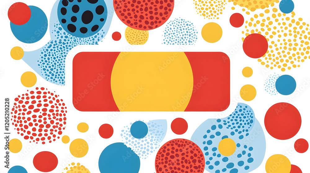 Poster Abstract Background with Colorful Circles and Dots Creates a Vibrant and Playful Design