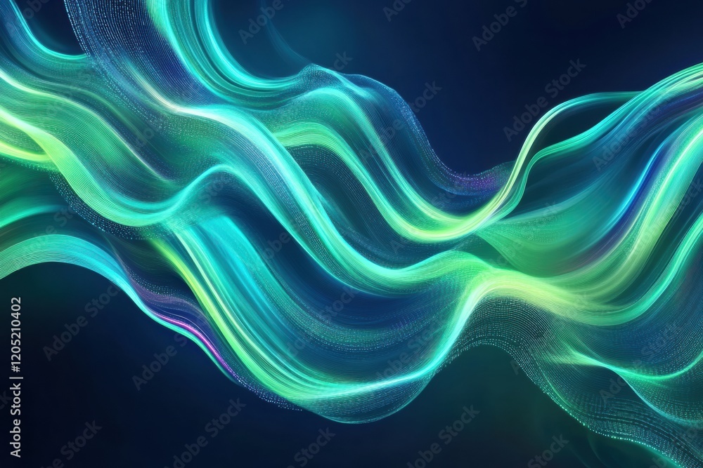 Aufkleber abstract waves of color flow gracefully in a digital landscape of vibrant hues and dynamic movement.