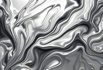Abstract Silver Liquid Marble Texture Background