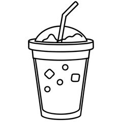 Clean Line Art Iced Beverage Icon