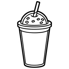 Clean Line Art Iced Beverage Icon
