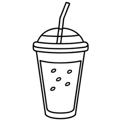 Clean Line Art Iced Beverage Icon