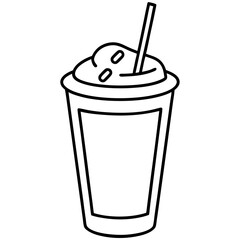Clean Line Art Iced Beverage Icon