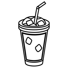 Clean Line Art Iced Beverage Icon