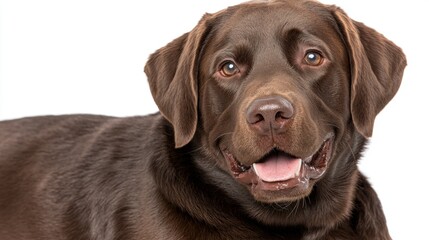 Happy Brown Labrador Retriever with Friendly Expression in Studio