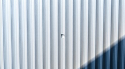 Obraz premium Photograph of zinc aluminum displaying a vertical pattern, a small dent, and a shadow in the bottom left. The image is stylized to appear adorable and cute