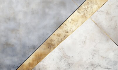 Fototapeta premium A stylish floor design featuring a gold-accented transition between two materials.