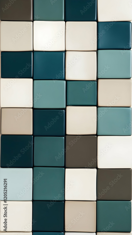 Poster 3d render of colorful rectangular blocks forms a modern abstract background