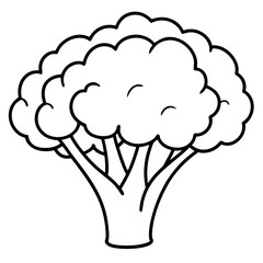 Elegant Broccoli Line Drawing for Vector Art