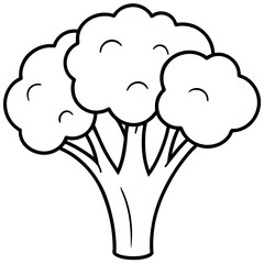 Elegant Broccoli Line Drawing for Vector Art