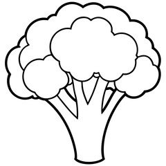 Elegant Broccoli Line Drawing for Vector Art