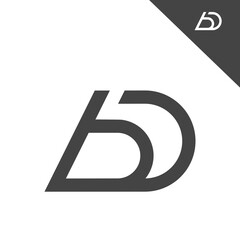 Fototapeta premium the logo consists of the letter D and number 6. Abstract, outline and elegant.