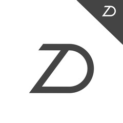 the logo consists of the letter D and number 7. Abstract, outline and elegant.