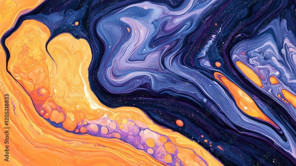 Poster vibrant cosmic art piece in deep space abstract background with soft glow overhead angle perspective