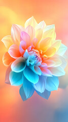 Obraz premium A Vibrant Flower Blooms with Pastel Petals, a Stunning Display of Color and Delicate Beauty on a Soft Backdrop