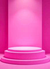 Pink Minimalist Product Display: A Cylindrical Platform for Showcase